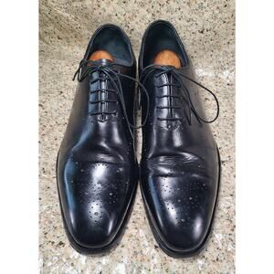 Carrucci Men's Size 12 Wholecut Lace Up Black Calf Skin Oxford Dress Shoes